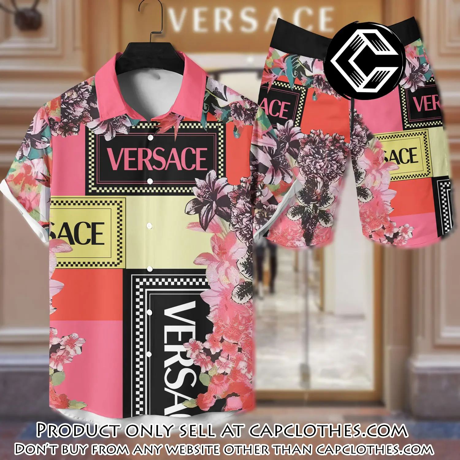Versace luxury hawaiian shirt & short set lhs1212 cc4559464
